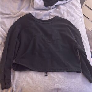 Target Black and Gray Cropped Boxy Sweatshirt